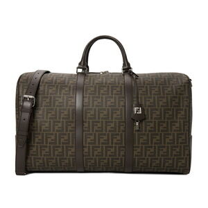 FENDI FF Jacquard Shopper Tote Shoulder Bag Brown